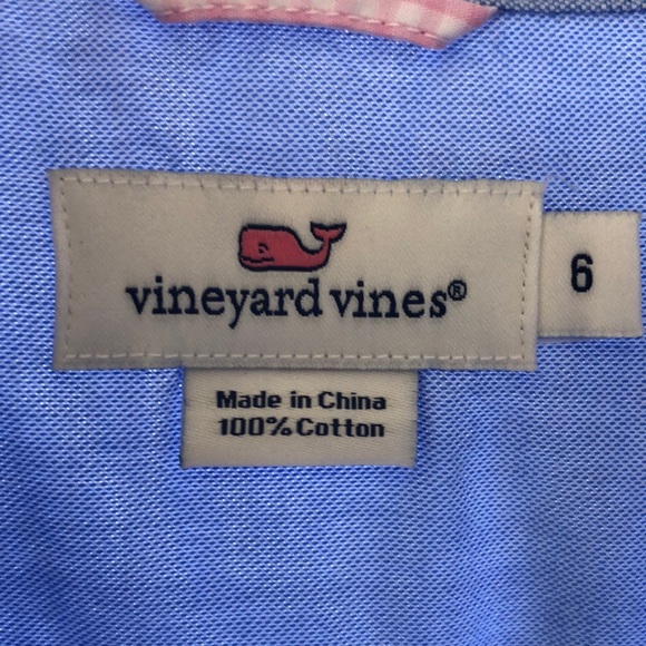 Vineyard Vines long sleeve 100% cotton shirt. Pink Gingham roll up sleeves - Picture 2 of 7